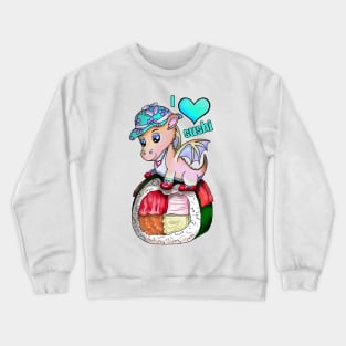 I love sushi pretty dragon roll Crewneck Sweatshirt